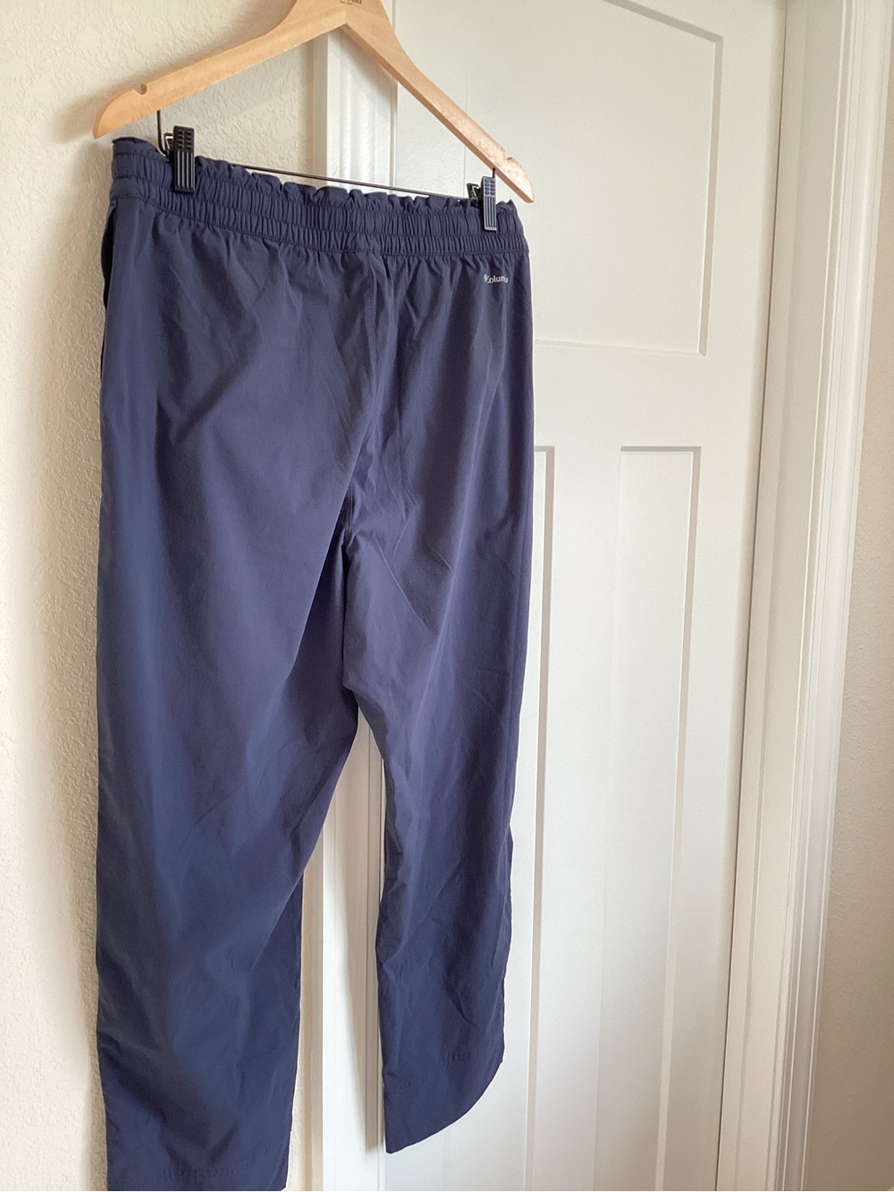 Columbia Cropped Hiking Pant High Rise Elastic Waist Size Large Blue Gray - Picture 6 of 8